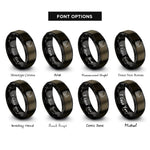 font options for inside engraving on gunmetal & black pit stop crew rings