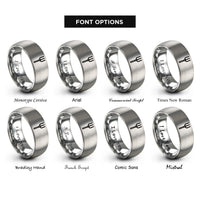 font options for inside engraving on grey pitchfork rings