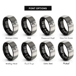 font options for inside engraving on black & silver pitmaster rings