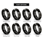 font options for inside engraving on black & silver pitmaster rings