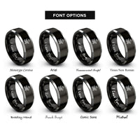 font options for inside engraving on black & silver pitmaster rings