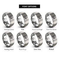 font options for inside engraving on silver pitmaster rings
