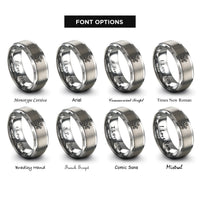 font options for inside engraving on silver pitmaster rings