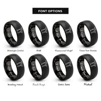 font options for inside engraving on black piton hammer rings
