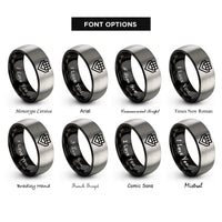 font options for inside engraving on black & grey pixel grid rings