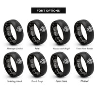 font options for inside engraving on black pixel grid rings