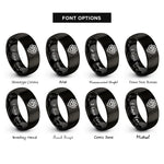 font options for inside engraving on black pixel grid rings