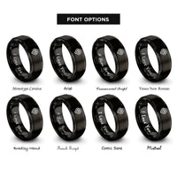 font options for inside engraving on black pixel grid rings