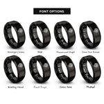font options for inside engraving on black pixel grid rings