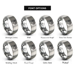 font options for inside engraving on silver pixel grid rings