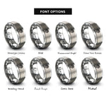 font options for inside engraving on silver pixel grid rings