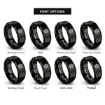 font options for inside engraving on black pixel world pattern rings