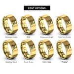 font options for inside engraving on gold pizza box rings