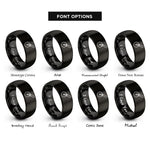 font options for inside engraving on black pizza cutter wheel rings