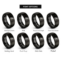 font options for inside engraving on black pizza cutter wheel rings