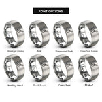 font options for inside engraving on grey pizza cutter wheel rings