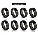 font options for inside engraving on black pizza peel rings