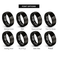 font options for inside engraving on black pizza peel rings