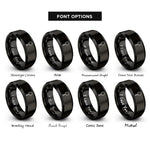 font options for inside engraving on black pizza peel rings