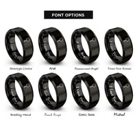 font options for inside engraving on black pizza peel rings
