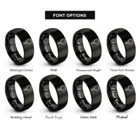 font options for inside engraving on black pizza peel rings