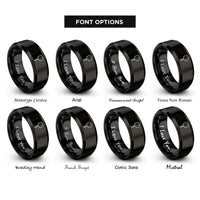 font options for inside engraving on black pizza peel rings