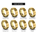 font options for inside engraving on gold pizza peel rings
