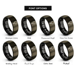 font options for inside engraving on gunmetal & black pizza peel rings