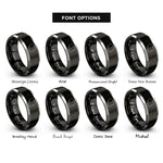 font options for inside engraving on black & grey pl rings