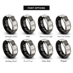 font options for inside engraving on black & gray pl rings