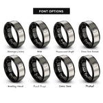 font options for inside engraving on black & gray pl rings