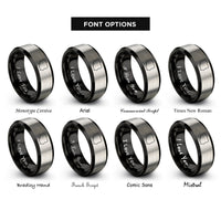 font options for inside engraving on black & gray pl rings