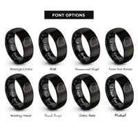 font options for inside engraving on black pl rings