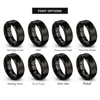 font options for inside engraving on black pl rings