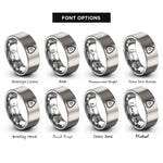font options for inside engraving on grey planchette rings