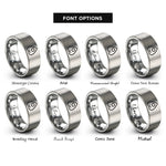 font options for inside engraving on grey planchette rings
