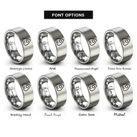 font options for inside engraving on grey planchette rings