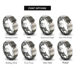 font options for inside engraving on grey plancks constant rings