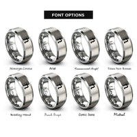 font options for inside engraving on grey plancks constant rings