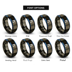 font options for inside engraving on gunmetal & blue plancks constant rings