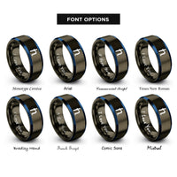 font options for inside engraving on gunmetal & blue plancks constant rings