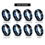 font options for inside engraving on blue & grey planetary conjunction rings