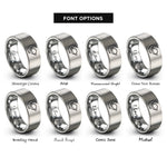 font options for inside engraving on silver planetary conjunction rings
