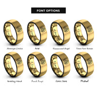 font options for inside engraving on black & gold planetary gear set rings