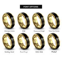 font options for inside engraving on black & gold planetary gear set rings