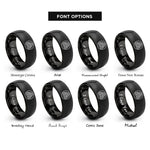 font options for inside engraving on black planetary gear set rings