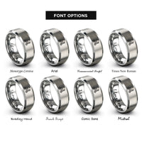 font options for inside engraving on silver planetary rover rings