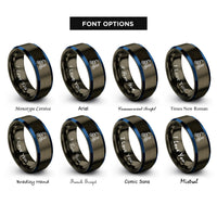 font options for inside engraving on gunmetal & blue planetary rover rings