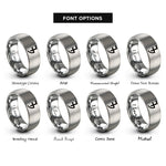 font options for inside engraving on silver planetary symbol jupiter rings