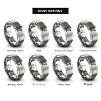 font options for inside engraving on silver planetary symbol mars rings
